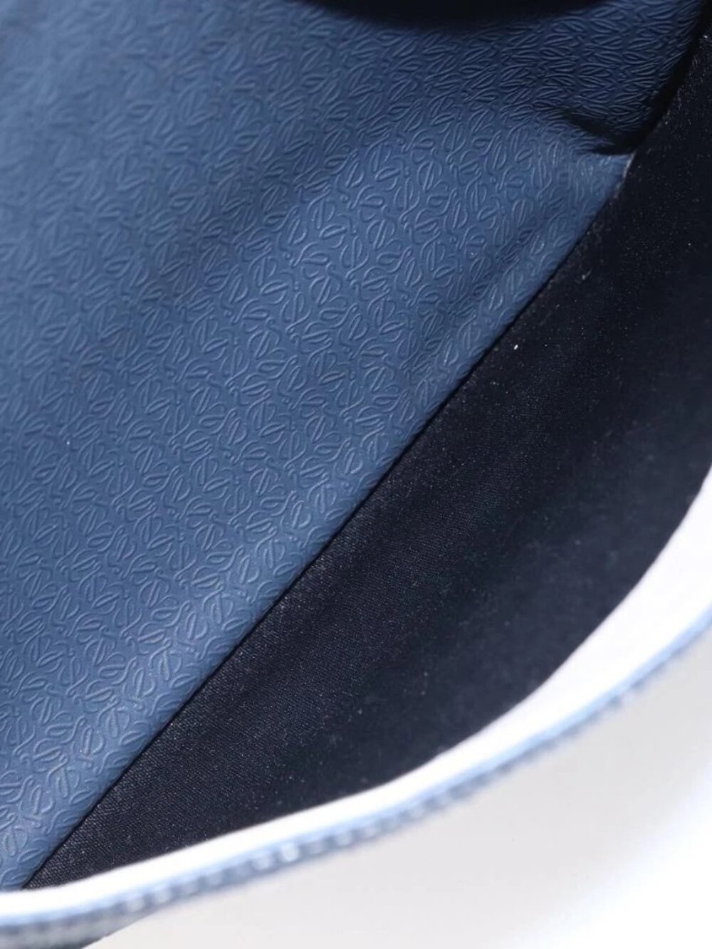LOEWE anagram Shoulder Bag PVC Navy Silve - Picture 13 of 16